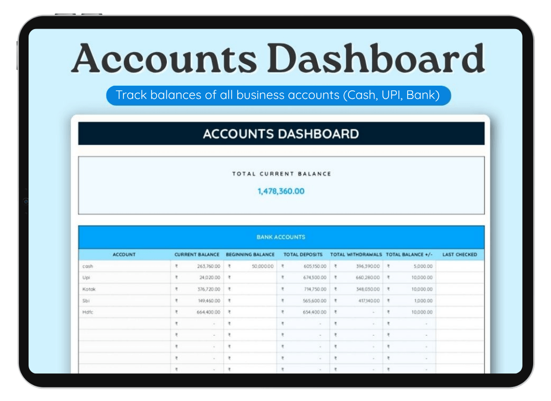 Accounts Dashboard