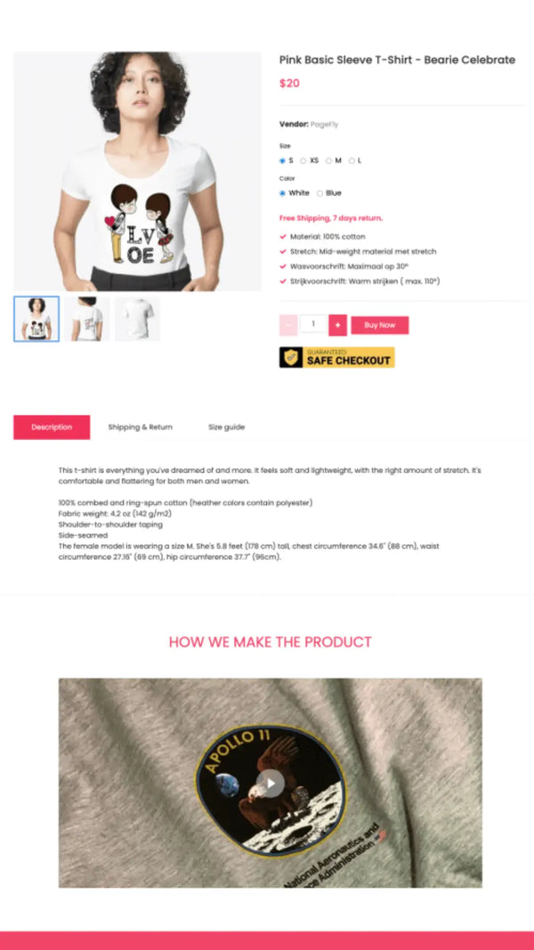 Shopify clean section layout example