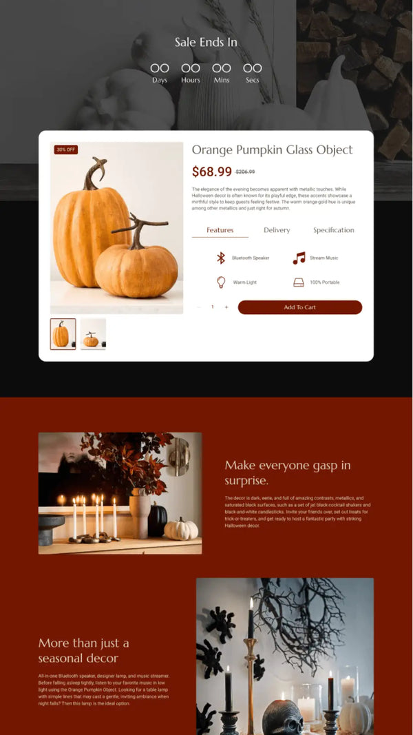 Shopify ecommerce homepage example