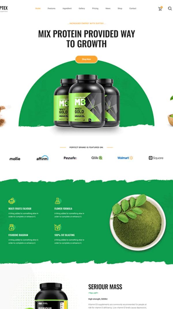 Shopify layout example with bold sections