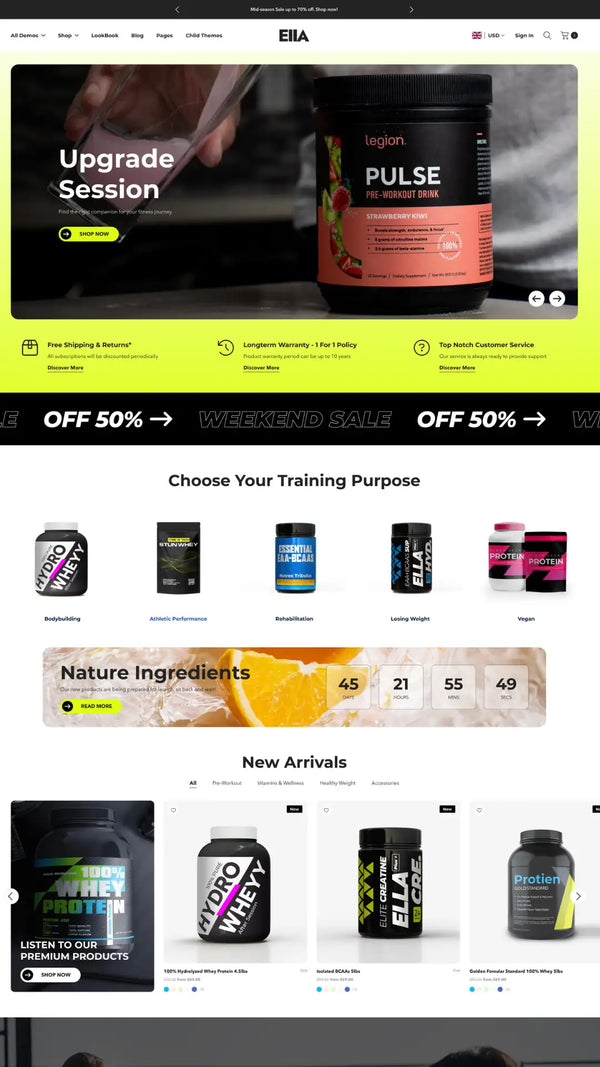 Shopify clean homepage layout example