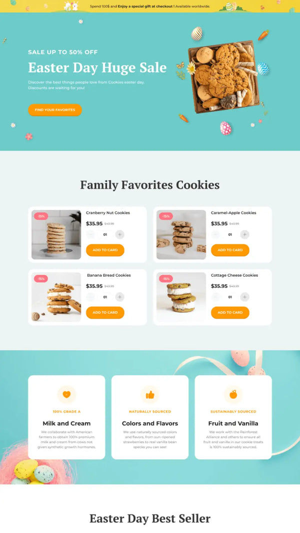 Shopify product store layout example