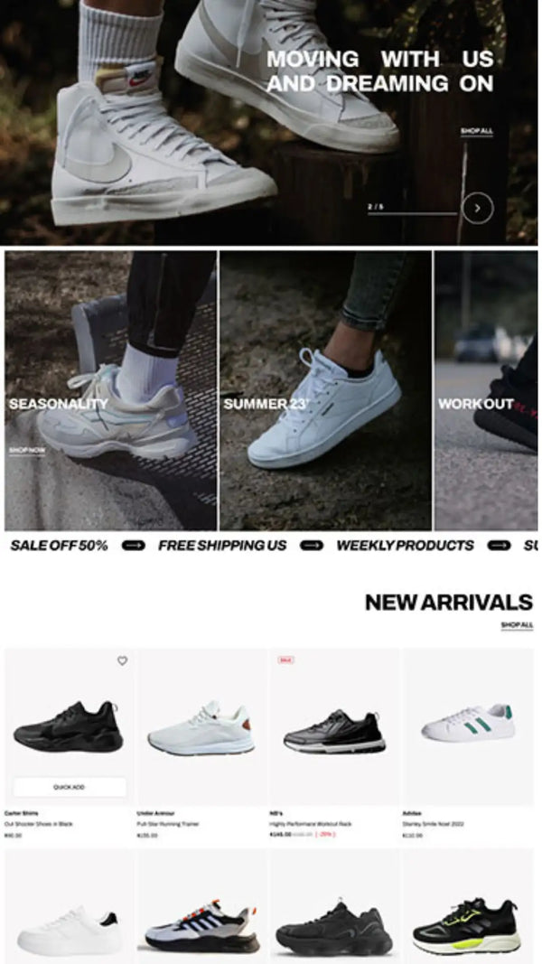 Shopify fashion store layout example